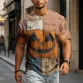 thumbnail image 2 of Halloween Shirts for Men Funny Jack-o'-lantern Face Print Graphic Halloween T Shirts Plus Size Short Sleeve Halloween Blouse Tops, 2 of 5
