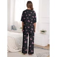 thumbnail image 4 of MINTREUS Valentine's Day Lounge Sets for Women Knit Short Sleeve Tops and Long Pants Soft Comfy Pajamas Set Oversized 2 Piece Outfits S-4X, 4 of 8
