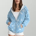 thumbnail image 4 of Towmus Womens Zip Up Hooded Sweatshirts Graphic Printed Casual Long Sleeve Pullover Top Loose Fit with Pockets for Fall Winter, 4 of 6