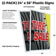 thumbnail image 2 of Tire Sale1 (2-PACK) 24" x 36" Plastic Signs | Sign Insert 4mm Corrugated Plastic Signs Storefront Window Poster, 2 of 2