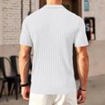 thumbnail image 4 of Boyscolos Men's Slim Fit Ribbed Knit Zipper Collar Muscle Polo Shirts, Stylish Short Sleeve Golf Casual Tees White 5XL, 4 of 4