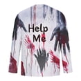 thumbnail image 4 of Amzcrzy Sudadera Para Hombre, Informal, Cuello Redondo, Manga Larga, Camiseta Estampada De Halloween, Blusa, Tops, Gris Oscuro, S, 4 of 5
