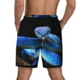 thumbnail image 3 of Kdxio Blue Viper Snake Print Men'S Swim Trunks With Compression Liner 7 Inch Inseam Quick Dry Swim Shorts, 3 of 7