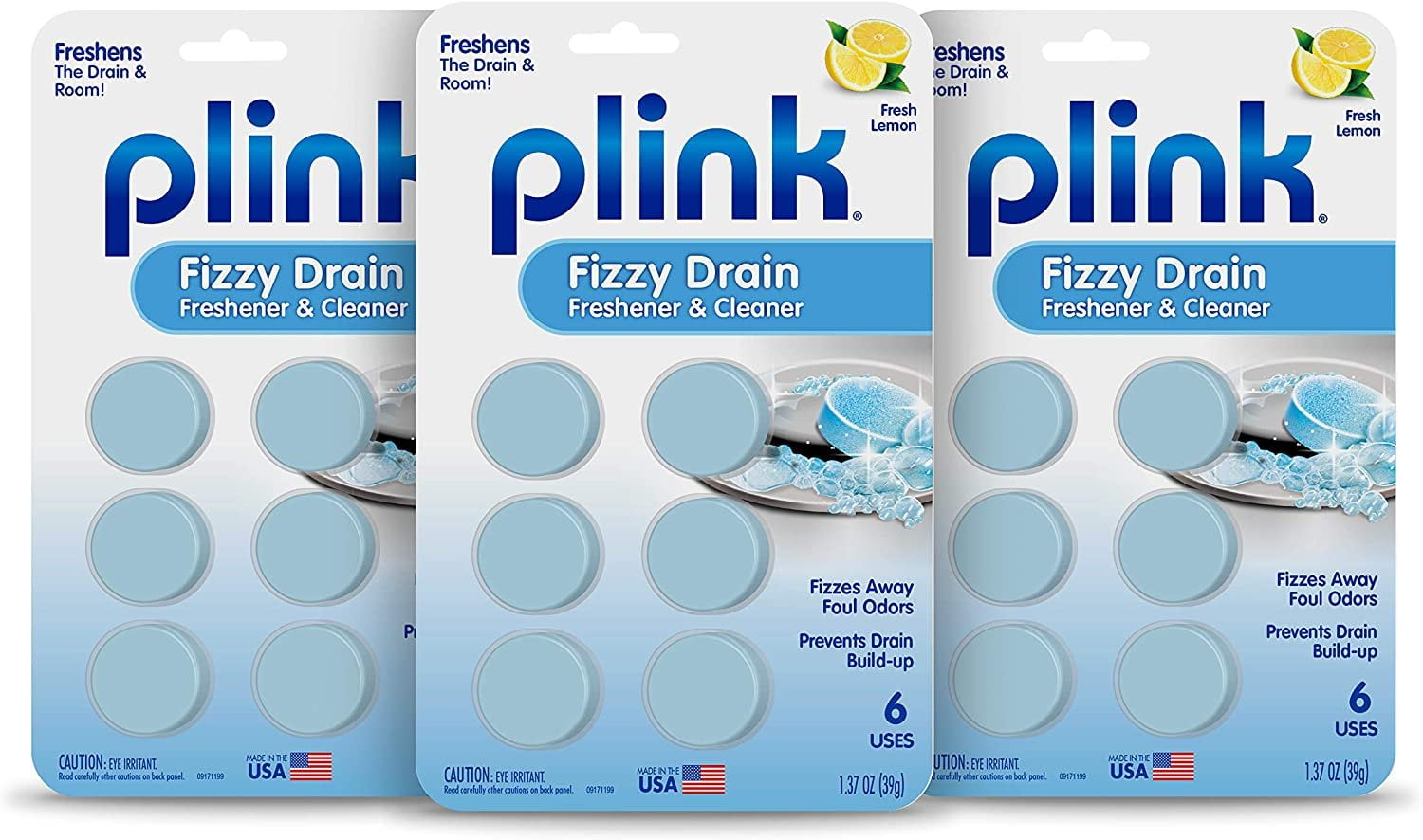 Plink Fizzy Drain Freshner, Prevents Buildup and Maintains a Clear