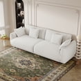 thumbnail image 3 of Aukfa 87" Modern Comfy Sofa, Upholstered 3 Seater Couch for Living Room, 4 Pillows, Teddy Fleece Beige, 3 of 7