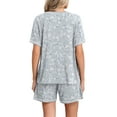thumbnail image 4 of DreamFish Women's Summer Short Sleeve Top and Shorts Pajama Ladies Soft Pjs Lounge Set with Pockets, 4 of 5