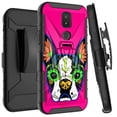 thumbnail image 1 of DALUX V Hybrid Kickstand Holster Phone Case Compatible with Cricket Icon 3 / Splendor / AT&T Motivate 2 (2021) - Pink Sugar Boston Terrier, 1 of 3