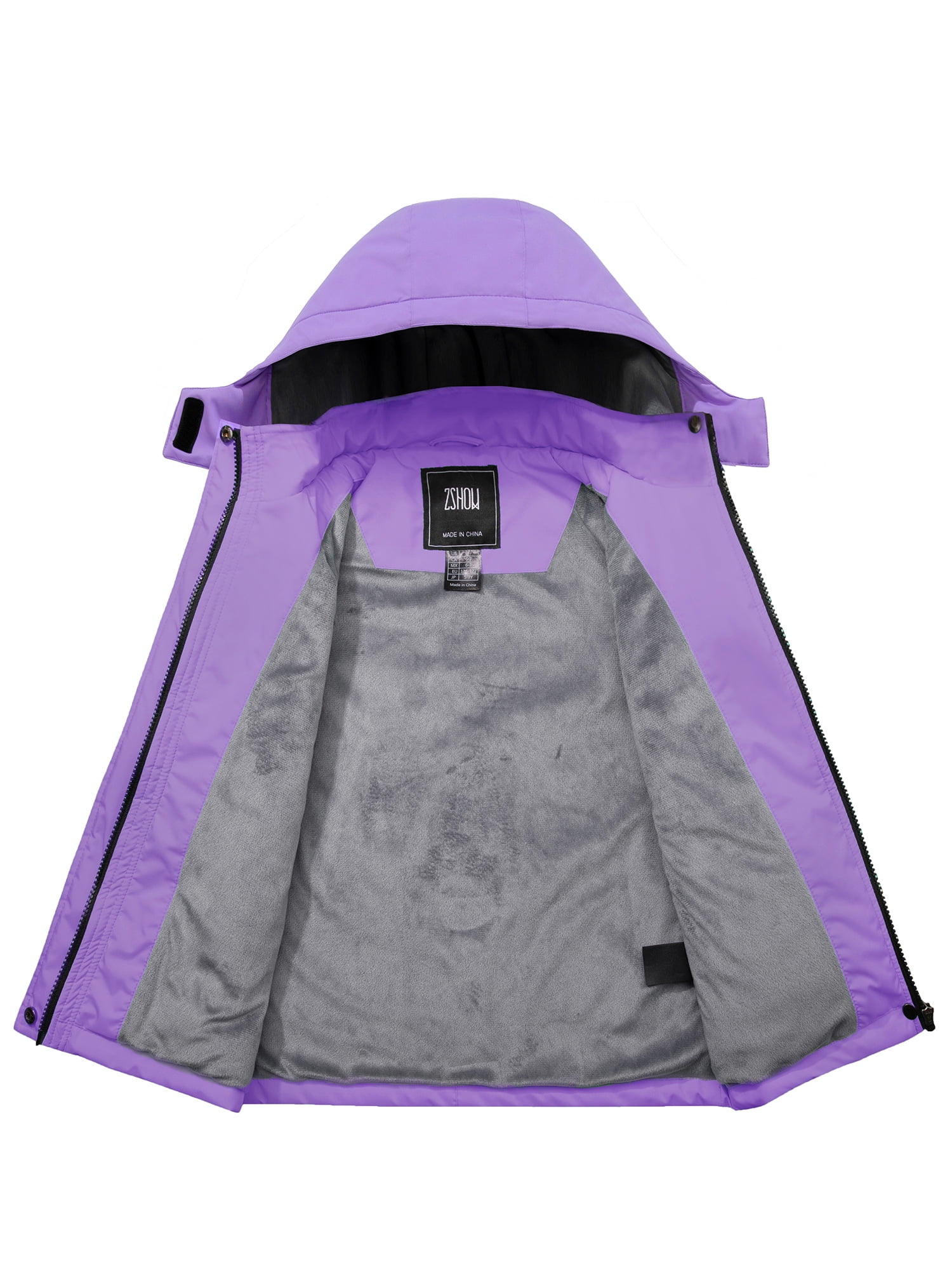 ZSHOW Girl's Snow Coat Waterproof Mountain Ski Jacket Hooded Rain Coat  Purple 14/16
