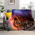 thumbnail image 1 of Manta de franela con estampado de animales Dreamlike Tiger, mantas de forro polar suave para dormitorio, sofá, Picnic, cubierta de descanso del mediodía, regalos, 1 of 4