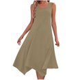 thumbnail image 2 of Gspmoly Robes d'Été pour Femmes 2025, Robes pour Femmes Sans Manches à Col Rond avec Cordon, Décontractées à Volants, Robe Trapèze Courte, Robes de Cocktail pour Femmes Économies d'Été Liquidation, 2 of 8