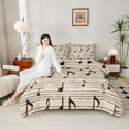 thumbnail image 4 of Castle Fairy Teens Musical Notes Full Size Comforter Sets,Vintage Aesthetic Bedding Sets, 4 of 8