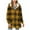 B*Yellow, variant on Women's Thick Fleece Lined Jacket Autumn Winter Outwear Plaid Mid Length Loose Casual Trendy Tops Pockets Zipper HoodiesYellow,Size L