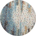thumbnail image 2 of Addison Rugs Mayfield Premium Machine Washable Transitional Geometric Teal Round Rug, 8' x 8', 2 of 6