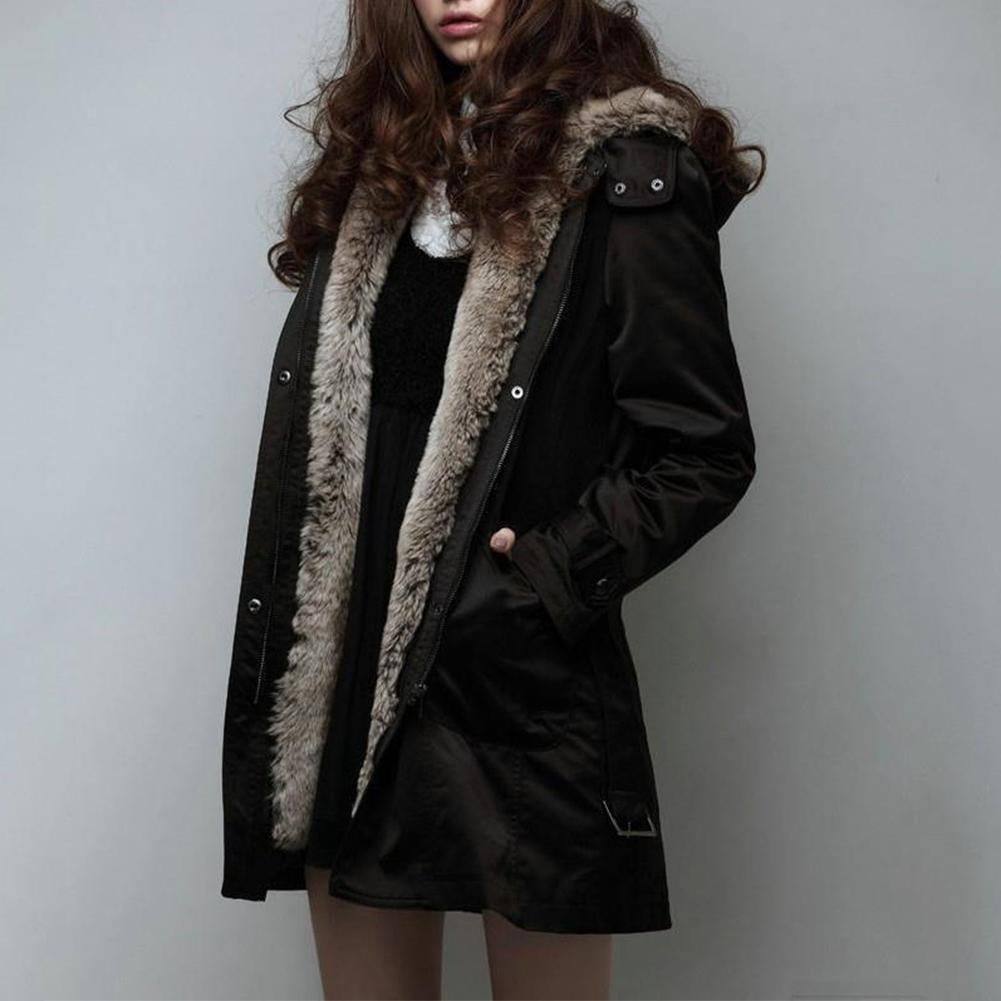 Clairlio adult Trench Coat Hooded Long 