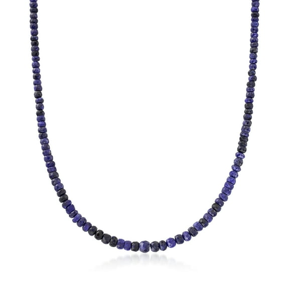 Ross-Simons 80.00 ct. t.w. Sapphire Bead Necklace With Sterling Silver, Women's, Adult