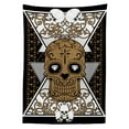 thumbnail image 3 of Ambesonne Tattoo Tablecloth Rectangular Table Cover, Skull and Flowers Tattoo, 60"x84", Brown and Black, 3 of 4