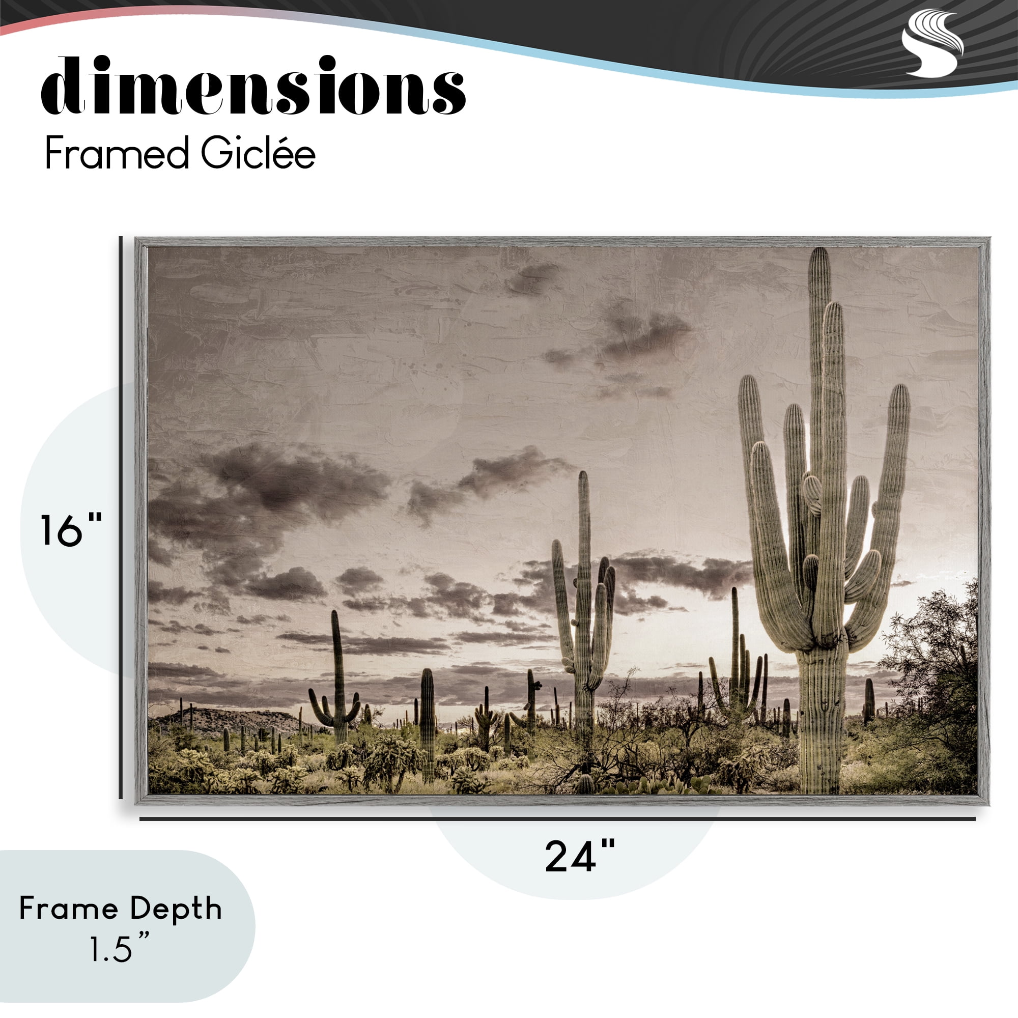 Stupell Industries Desert Sky Wilderness Gray Framed Giclee Art, design by Kim Allen
