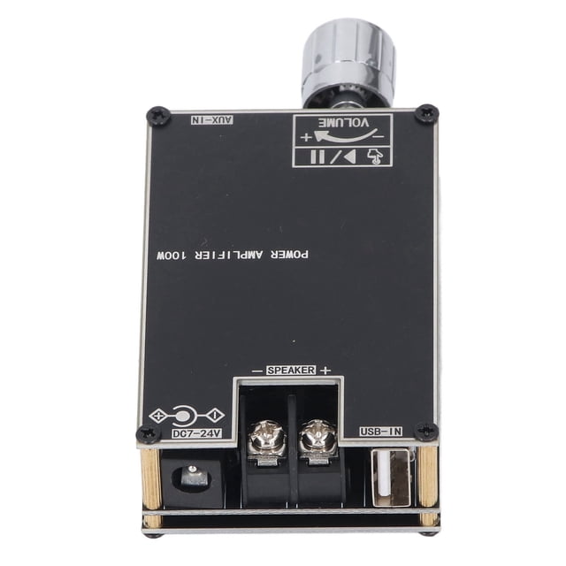 Módulo de Amplificador de Sonido, Verdadero Modo Estéreo Inalámbrico 100W Aux BT USB Potencia Amplificador de potencia de Un Canal DC 7-24V para la Vida Laboral de Estudio