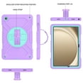 thumbnail image 3 of Hard Back Cover Case for Samsung Galaxy Tab A9+ Tablet (2023) Model SM-X210/X215/X216 - Kids Friendly Shockproof Sturdy Portable Rugged Case with Rotating View Kickstand & Shoulder/Hand Strap, Purple, 3 of 12