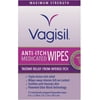 Vagisil Anti-Itch Medicated Wipes, Maximum Strength 12 ea (Pack of 4)
