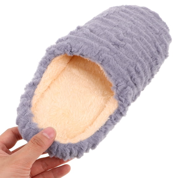 ELAYARD Women's Comfortable Indoor House Slippers, Soft Fabric, Quiet Non- Sole, Cozy Grey Pair for Home Use
