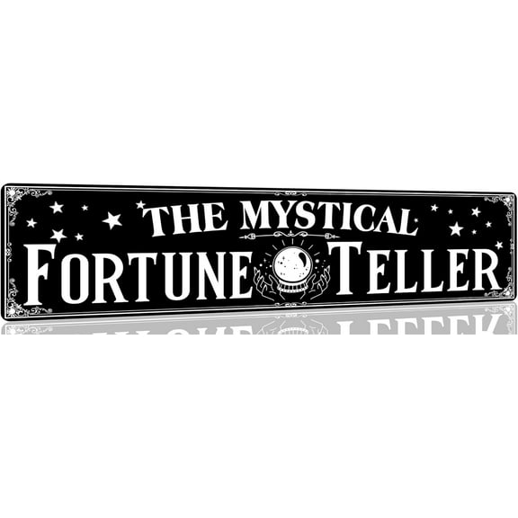 The Mystical Fortune Teller Tin Sign Vintage Halloween Metal Signs Gothic Halloween Witch Decorations For Cafe Bar Kitchen 6 X 16 Inch