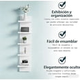 thumbnail image 3 of Estantería de Pared de 5 Niveles, Repisas Flotantes Blancas para Almacenamiento – Diseño Vertical en Torre, Estilo Lack Ahorra Espacio, Organizador para Recámara y Sala (White), 3 of 4