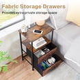 thumbnail image 5 of Behome Nightstand with Charging Station, Bedside Table with Storage, End Tables with USB Ports and Outlets for Bedroom, Living Room,Rustic Brown, 5 of 7