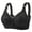 01_Black, variant on Front Closure Bra for Old Women Embroidery Brassiere Full Coverage Everyday Bra Back Smoothing Bralettes Buttery Soft Wire Free Basic Bras Workout Underwear