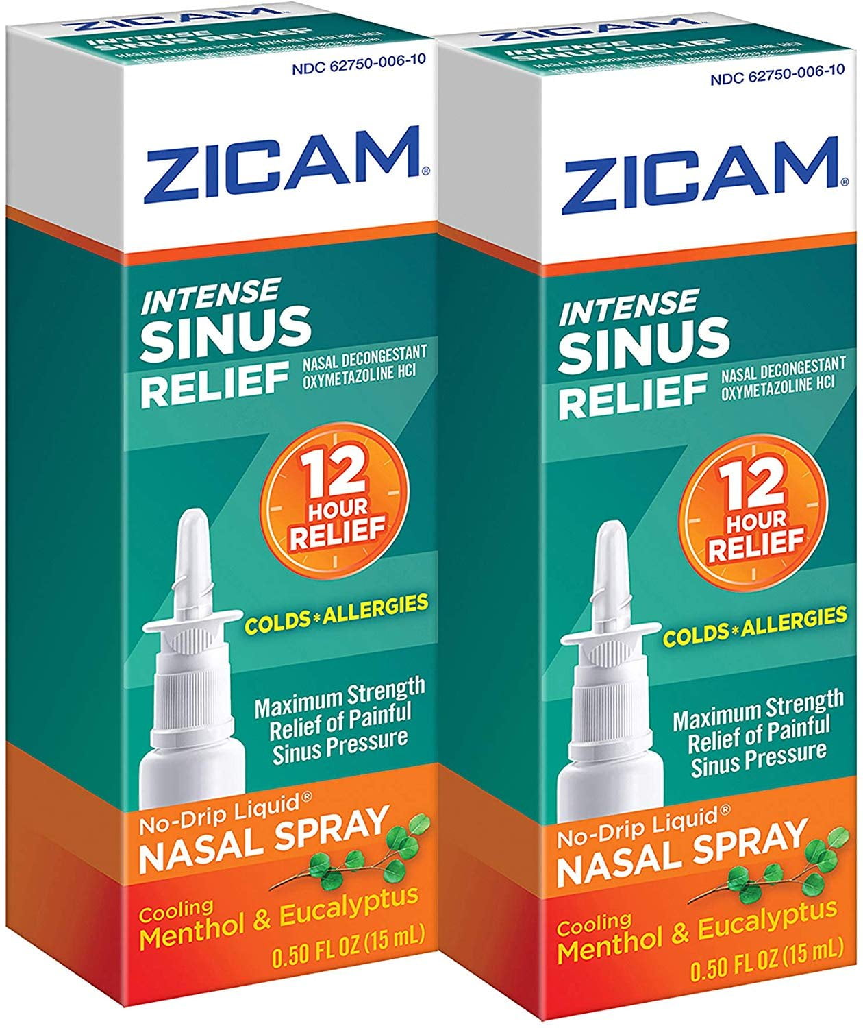 Zicam Intense Sinus Relief No Drip Liquid Nasal Spray With Cooling Menthol And Eucalyptus 05 