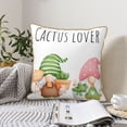 thumbnail image 4 of KLL Cactus Gnome Decorative Throw Pillow Covers Velvet Soft for Couch Sofa Bedroom Living Room Outdoor (No pillow core)- 20"x20", 4 of 5
