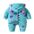thumbnail image 3 of Infant Fleece Jumpsuit Cartoon Animal Horn Hooded Winter Rompers, 3 of 6
