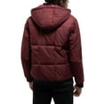 thumbnail image 2 of X RAY Jeans Hooded Puffer Jacket with Patch Chest Pockets, Burgundy, 2XL, 2 of 10