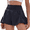 Black, variant on SOMER Gym Shorts for Women High Waisted Elastic Waist Workout Shorts with Pockets Flowy Running and Sports Shorts for Women