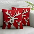 thumbnail image 3 of Nawypu  Christmas Pillow Covers , Xmas Red Elk Deer Decorative Throw Pillows Farmhouse Winter Holiday Cushion Case for Sofa Couch Outdoor Decor, 3 of 5