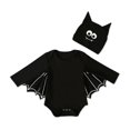 thumbnail image 2 of YunPes Halloween Baby Clothes Bat Winged Long Sleeve Bodysuit with Vampire Ear Beanie Infant Newborn Adorable Party Wear Family Photos, 2 of 6