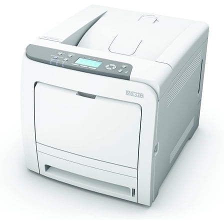 Restored Ricoh Aficio SP C320DN Color Laser Printer – 31 ppm, 1200×1200 dpi, Network & Duplex Ready, Compact Color Printing