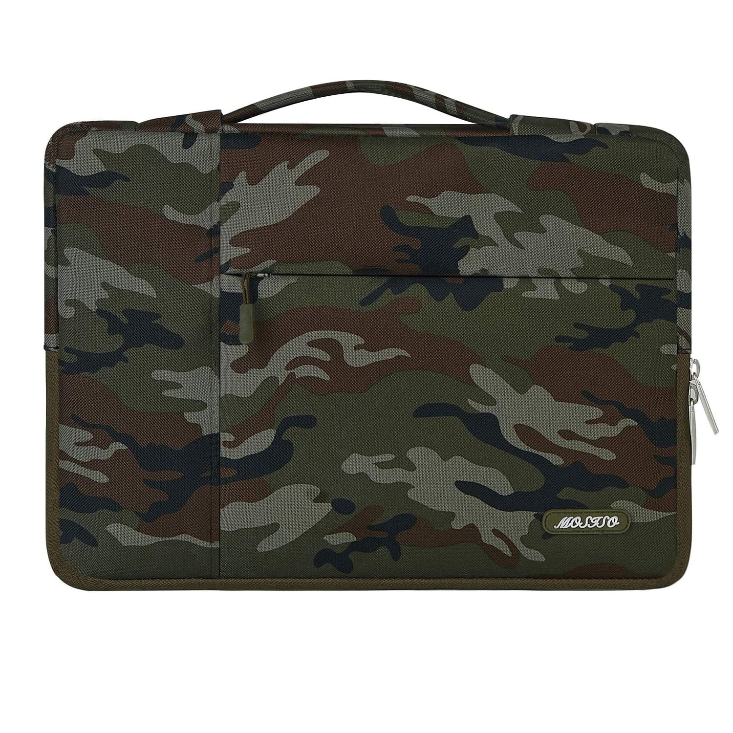 Mosiso for Macbook Air/Pro 13.3" Laptop Sleeve Briefcase Handbag Water Resistant Polyester Carrying Pouch Zipper Notebook Computer Bag, Army Green Camouflage