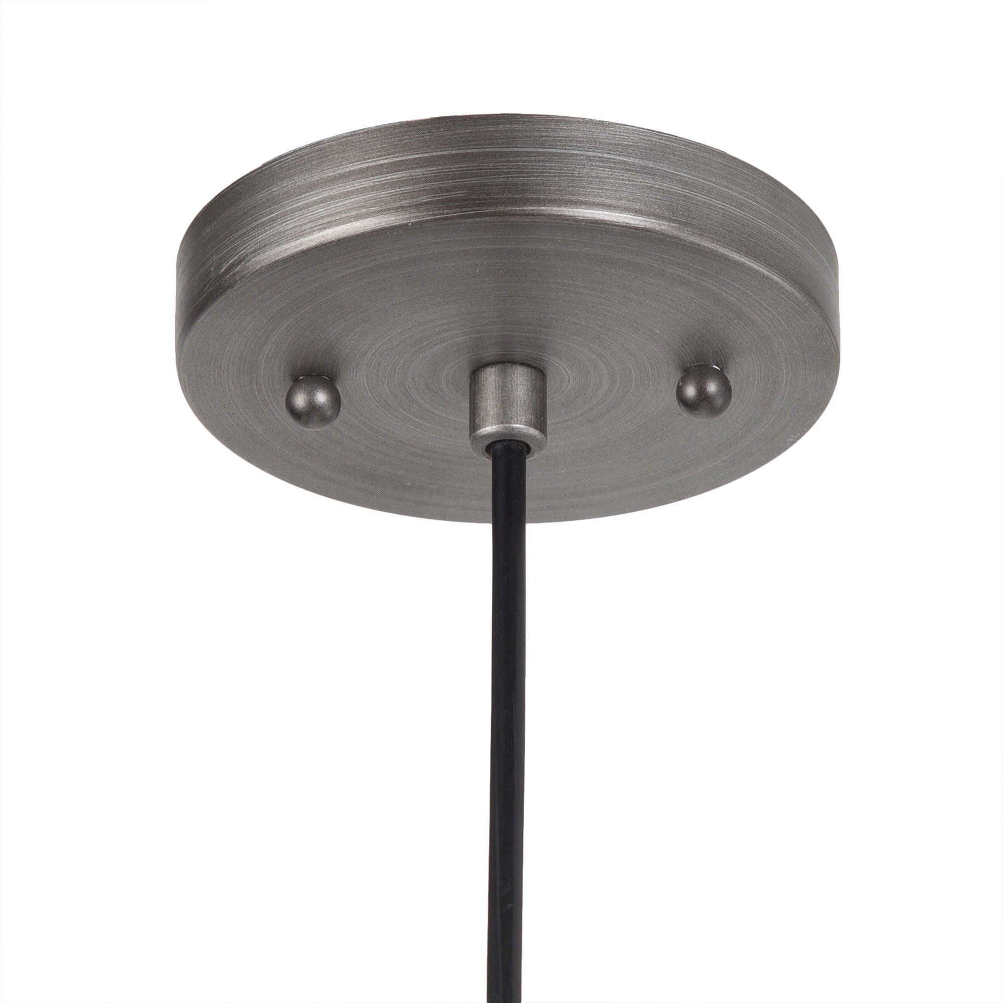 LNC 1-Light Brushed Gray Drum Cage Mini Pendant for Kitchen Island or Dining