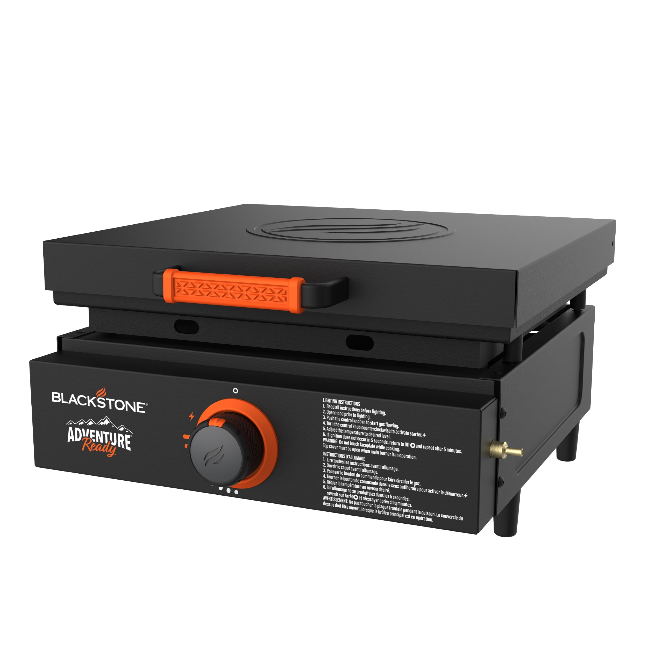 Blackstone Adventure Ready Outdoor Griddle, Single Burner 17" Propane Flat Top Grill, Black