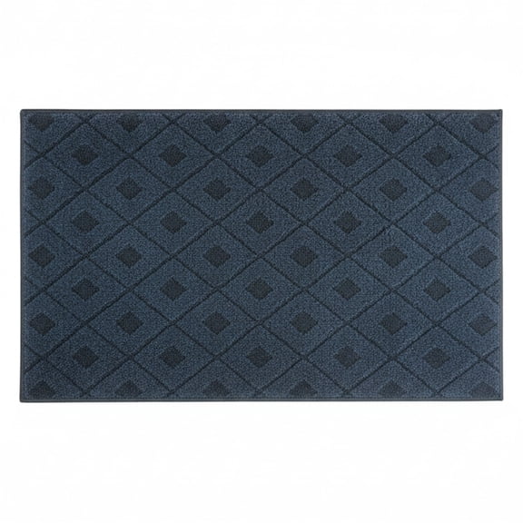 Diamond Pattern Accent Rug | Low Profile Non-Skid Mat - 27" x 44"