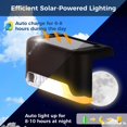 thumbnail image 4 of 32 luces solares para cubierta, IP65, impermeables, luces solares LED para exteriores, luces solares para valla con adhesivo de montaje y tornillos, luces LED cálidas decorativas para escalones, valla, 4 of 8
