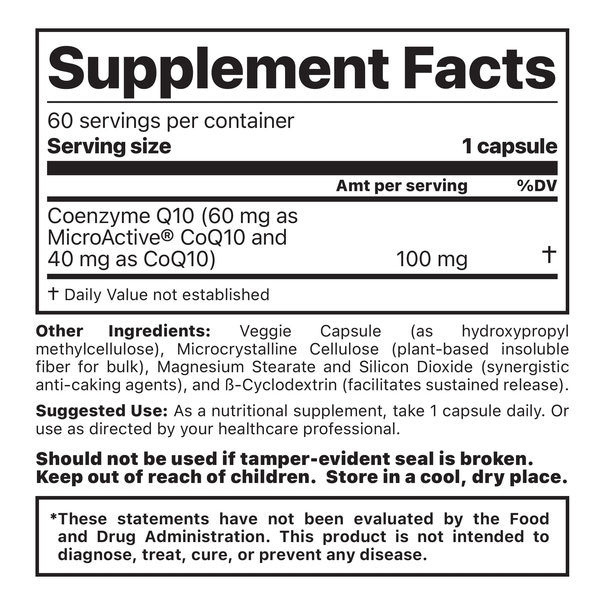 Jigsaw Health CoQ10 w/SRT | Clinically Tested MicroActive CoQ10 Capsules to Promote Heart Health, Brain Function & Energy Production, 60 Count
