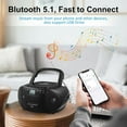 thumbnail image 5 of Amazup CD Player, CD Cassette Player Combo with Bluetooth, AM/FM Radio,Stereo Sound with Remote Control,AUX/USB Drive,Tape Recording,AC/DC Powered,Headphone Jack for Home,Senior,Child, 5 of 10
