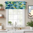 thumbnail image 2 of Abstract Leaves Valance Curtain Watercolor Yellow Green Window Valances Rod Pocket Short Curtains Window Treatments for Kitchen Bedroom Bathroom Laundry 42" x 18", 2 of 9