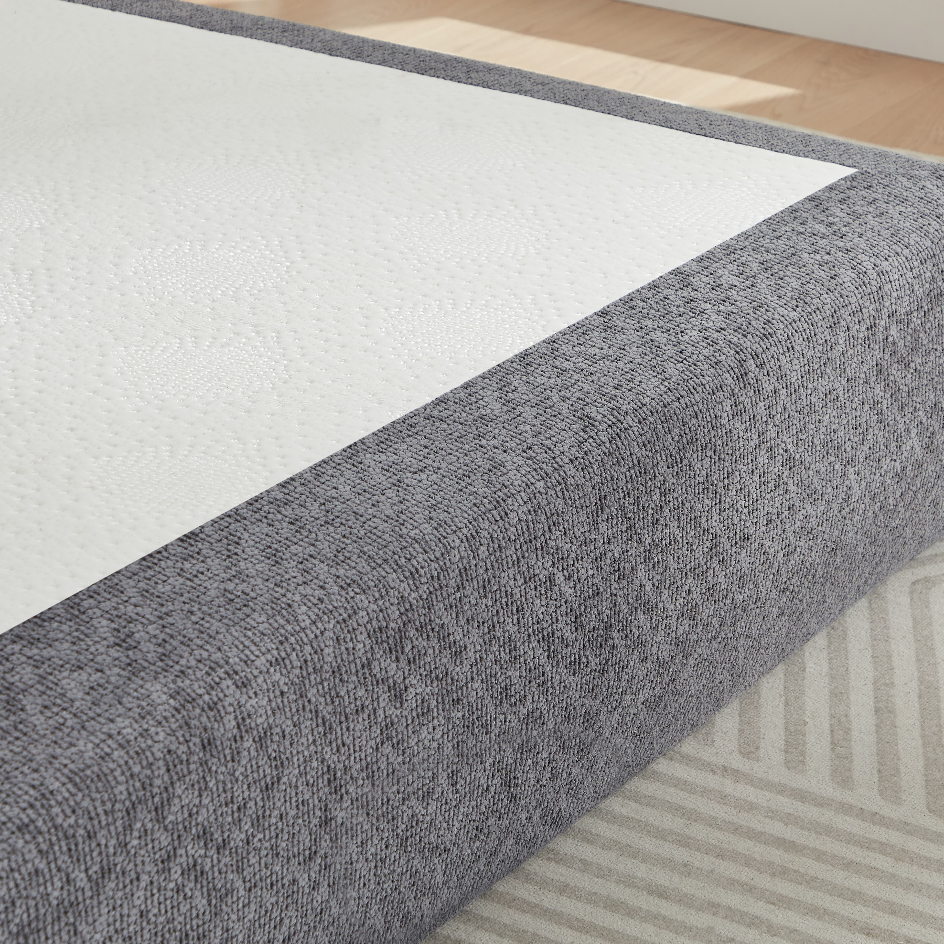 Aukfa Compressed Bed,Platform Bed Frame Alternative for Bedroom/Guest Room/Apartment,No Box Spring Needed, No Assembly Required, Gray