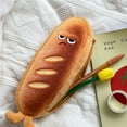 thumbnail image 1 of Estuche con forma de pan | Estuche de gran capacidad con cremallera para estudiantes | Útiles escolares con temática de comida real kawaii | Estuche original para niños y niñas, 1 of 3