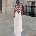 thumbnail image 6 of Women'S 2024 Summer Rope Knot Halter Party Dress White One size, 6 of 9
