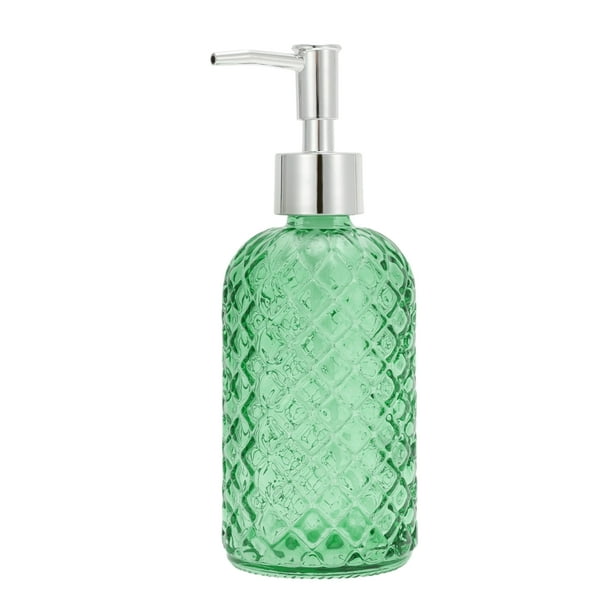 Dispensador de Jabón Cilíndrico Argyle 1 Pc 13.53oz Verde Tono Plateado