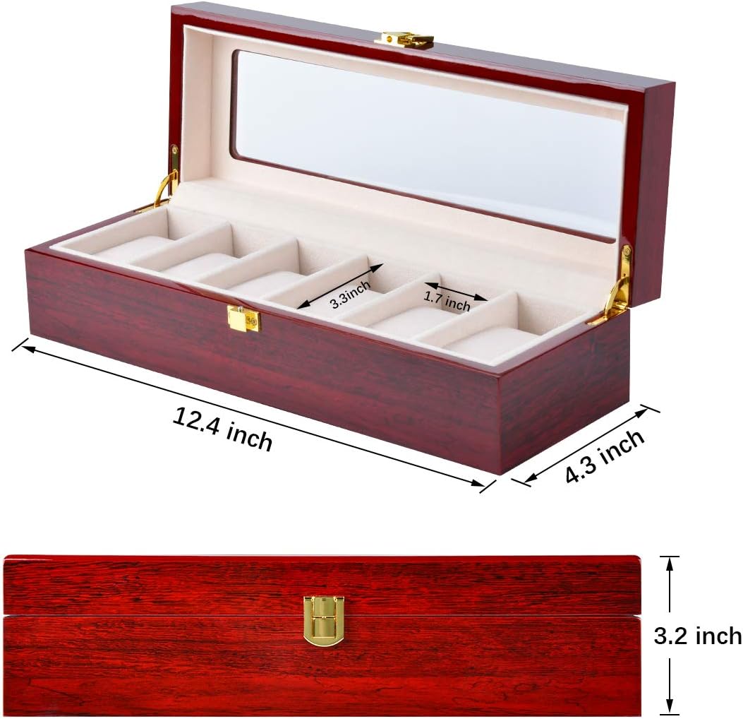 ENROSLU Premium Wooden Watch Box for Men, 6 Watches photo 6